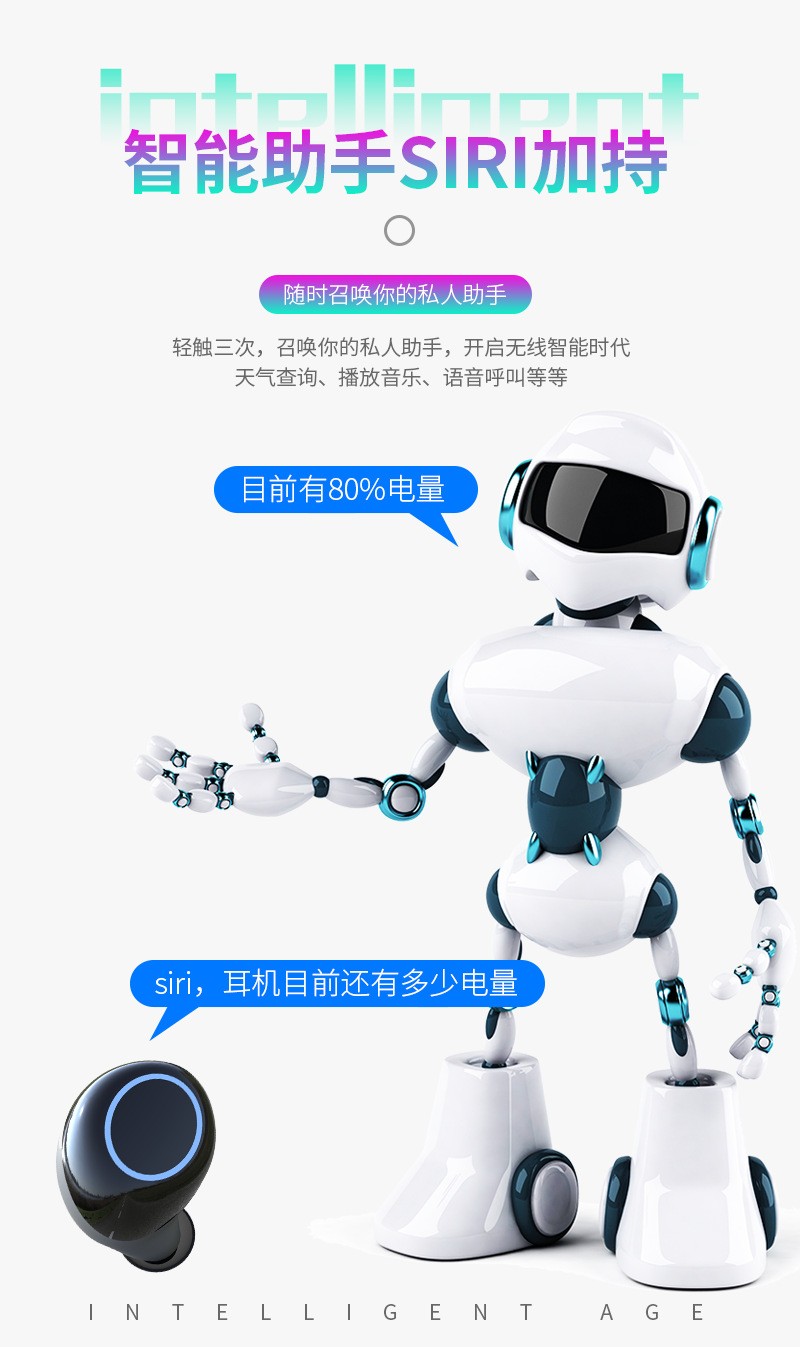 新款HM50手环式 双耳TWS蓝牙5.0耳机无线运动型手表式收纳充电仓详情图9