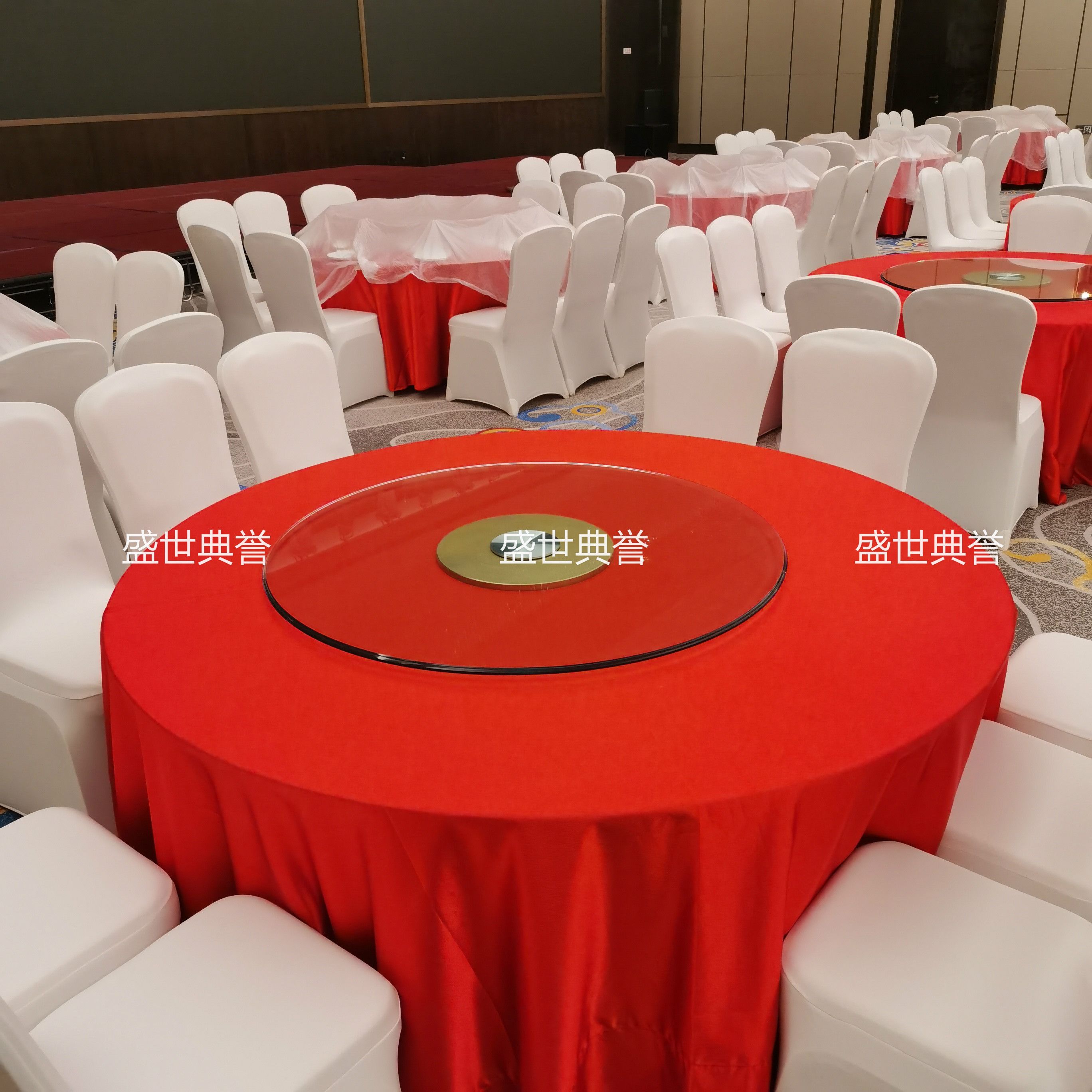 铜仁星级酒店宴会厅玻璃转盘定做婚宴圆桌钢化玻璃转盘宴会桌转盘细节图