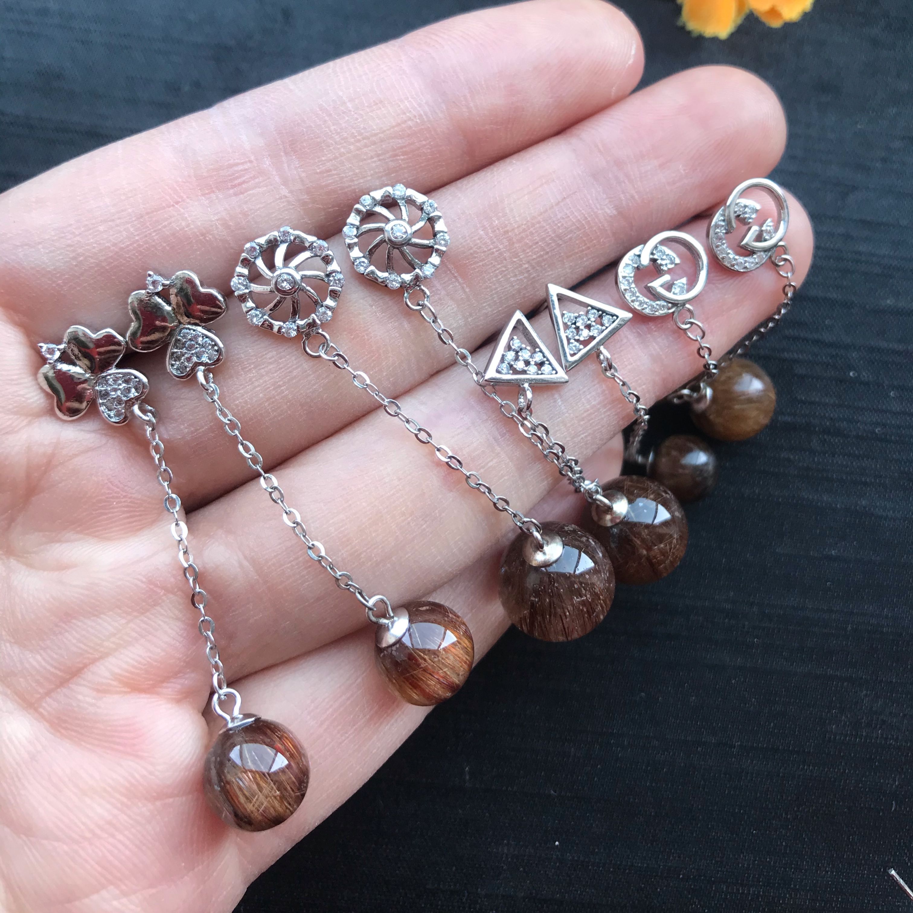 亮彩晶珠宝 周大福同款红玛瑙套装手链女项链  相思豆红豆珠手工编