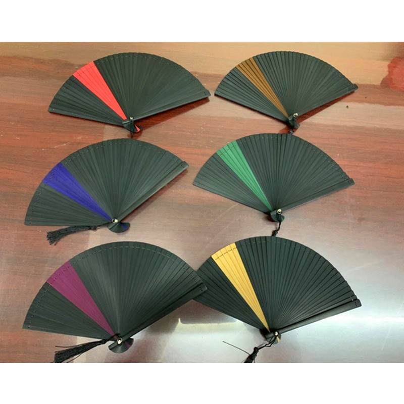 德祯   高档女扇  全竹夹色女扇  烤漆边扇  全竹扇详情图1