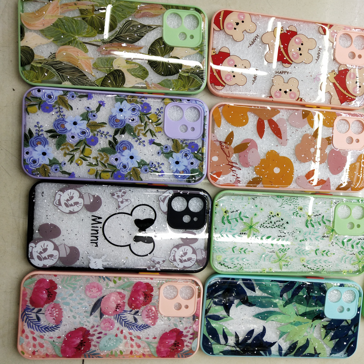 Color contrast button two-in-one phone case