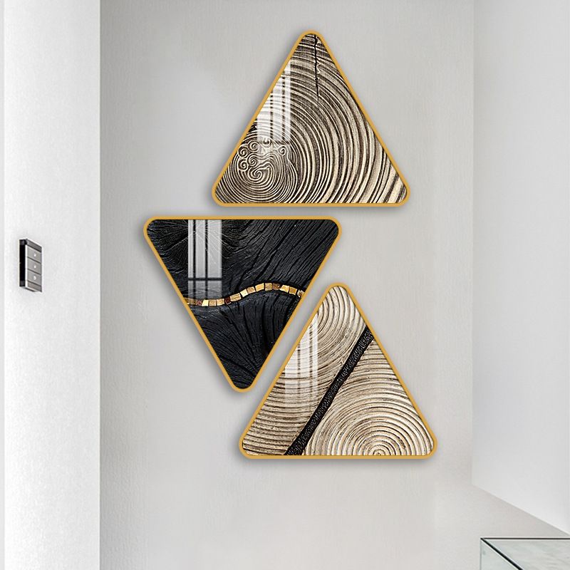 现代简约玄关装饰画抽象走廊过道壁画北欧轻奢客厅三角形创意挂画细节图