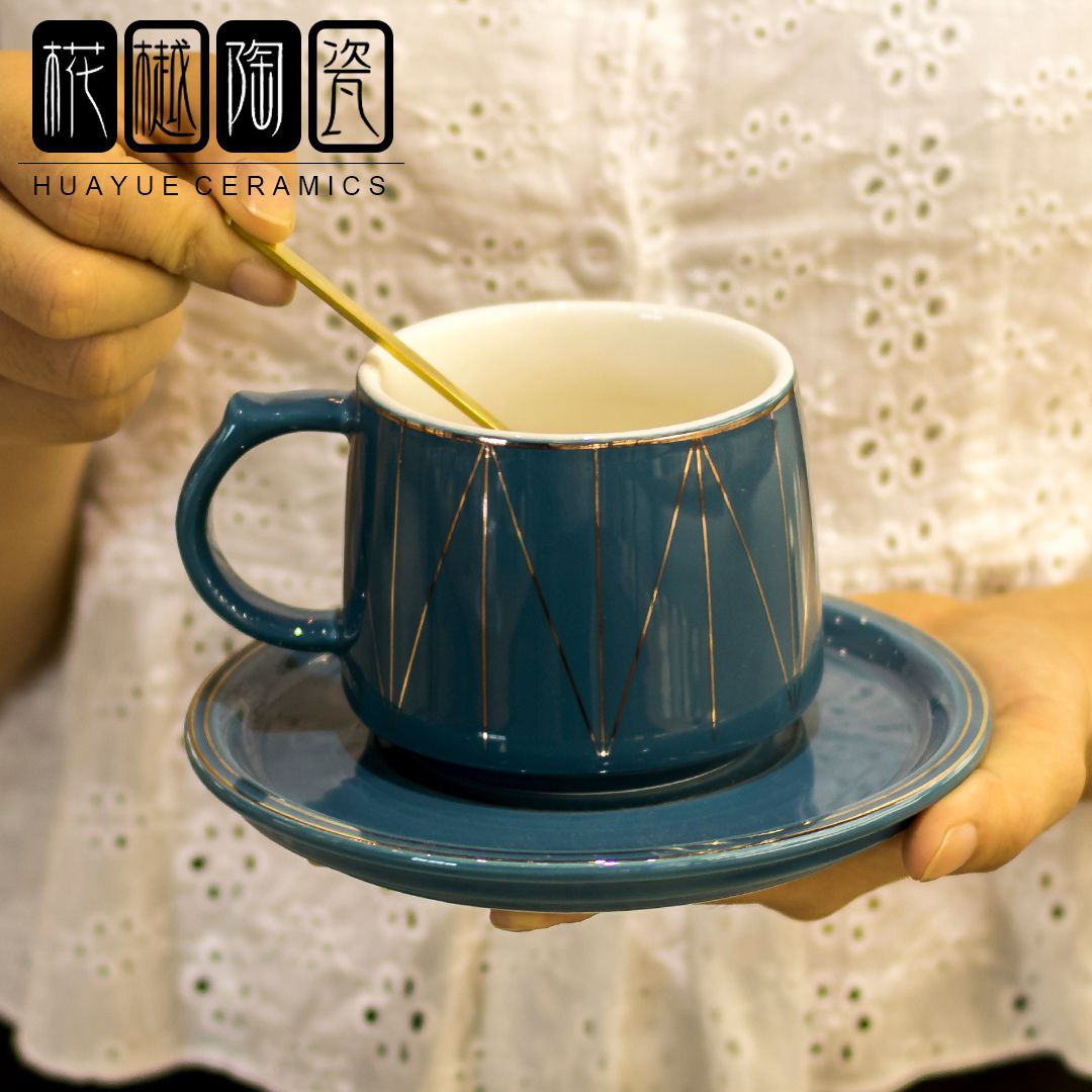 European style luxury coffee cup Household ceramic cup and Dish Set afternoon tea Cup and dish spoon Water cup Tea cup thumbnail