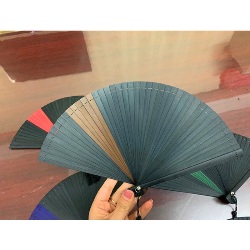 德祯   高档女扇  全竹夹色女扇  烤漆边扇  全竹扇详情图3