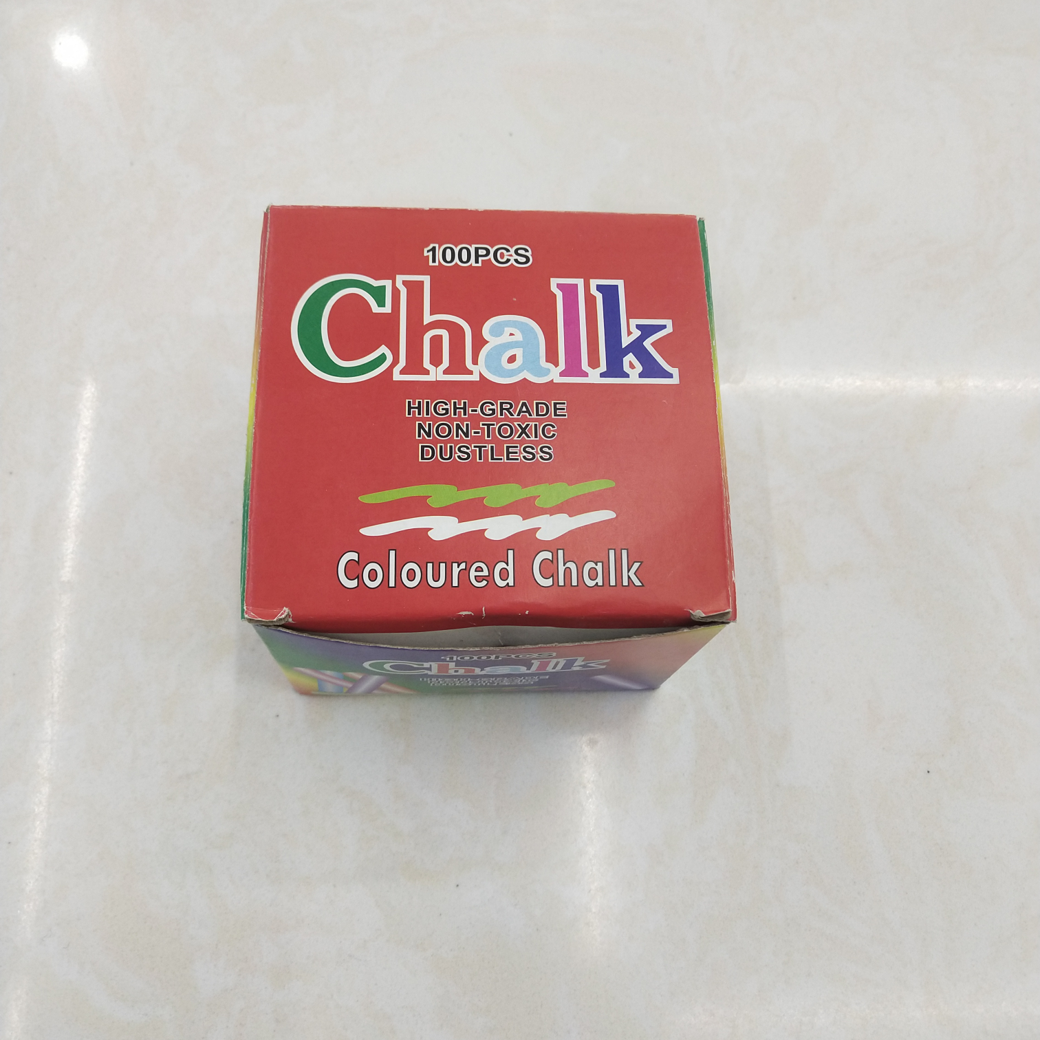 (100支)彩色粉笔，适用于儿童家用，小学生 ，幼儿园涂鸦，环保安全无毒无味，固体教学宝宝画画教师黑板等。