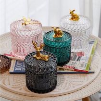 Clear crystal glass diamond butterfly storage jar