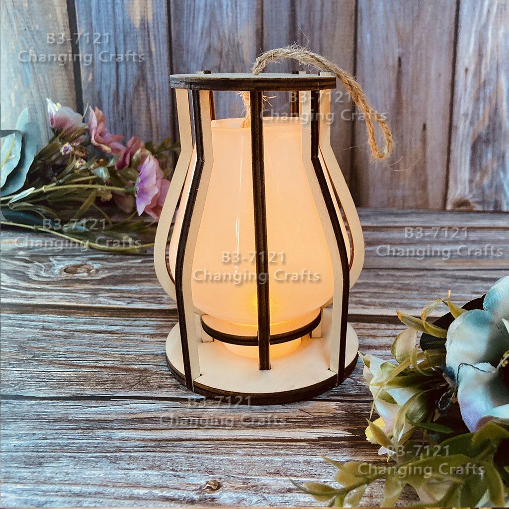 European-style small wind lamps, wooden and glass soft decoration props, horse lanterns, candlesticks, home ornaments, wedding antique-style street lamps details Picture