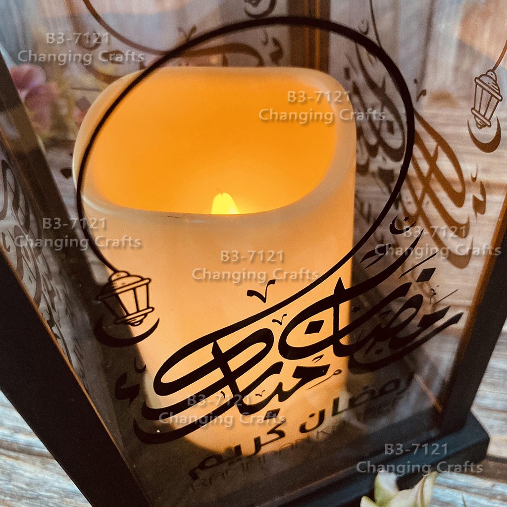 ramadan LED outdoor lawn garden Christmas usb Halloween Ramadan plastic candle wind lamp detail image 4