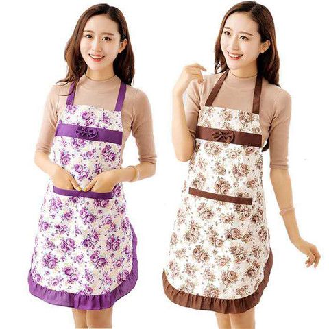 Japanese and Korean princess lace aprons, servant aprons, home aprons, double-layer waterproof and oil-resistant, advertising custom logo aprons Specification image