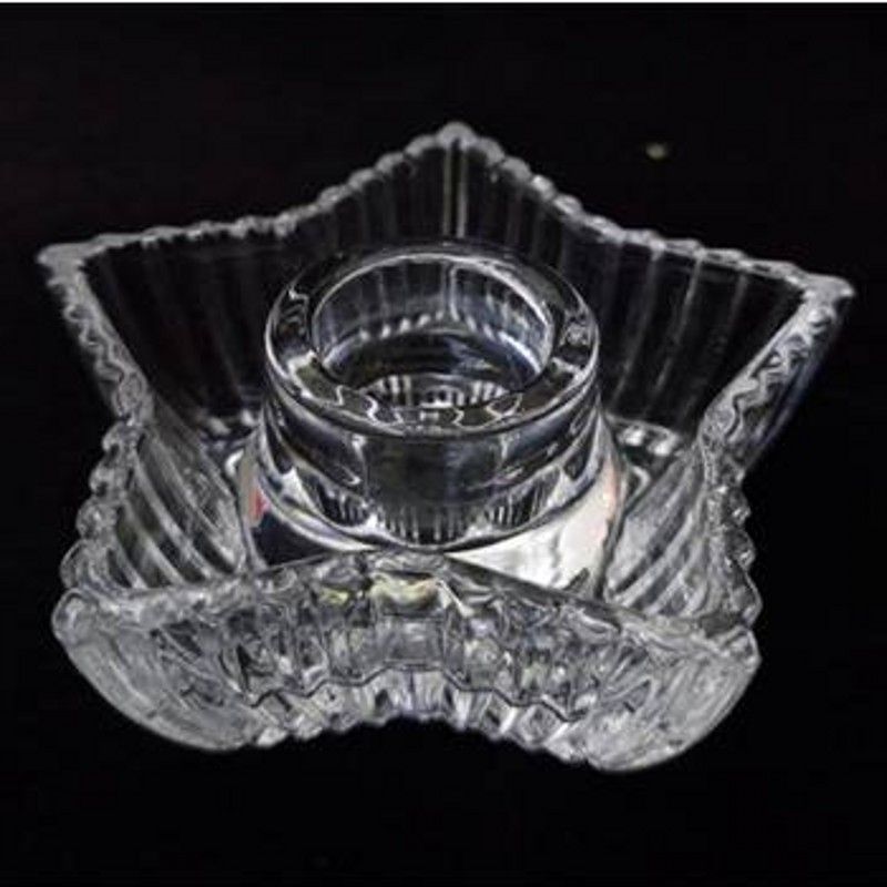 Modern simple five-pointed star crystal glass candle holder