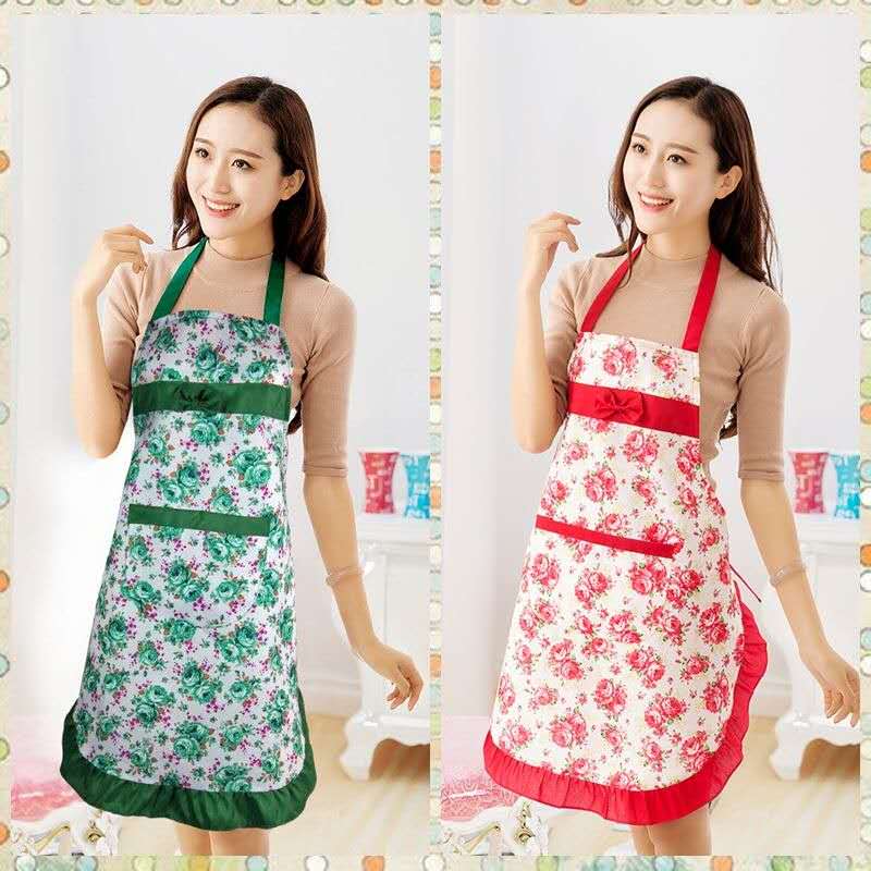 Japanese and Korean princess lace aprons, servant aprons, home aprons, double-layer waterproof and oil-resistant, advertising custom logo aprons Item Picture