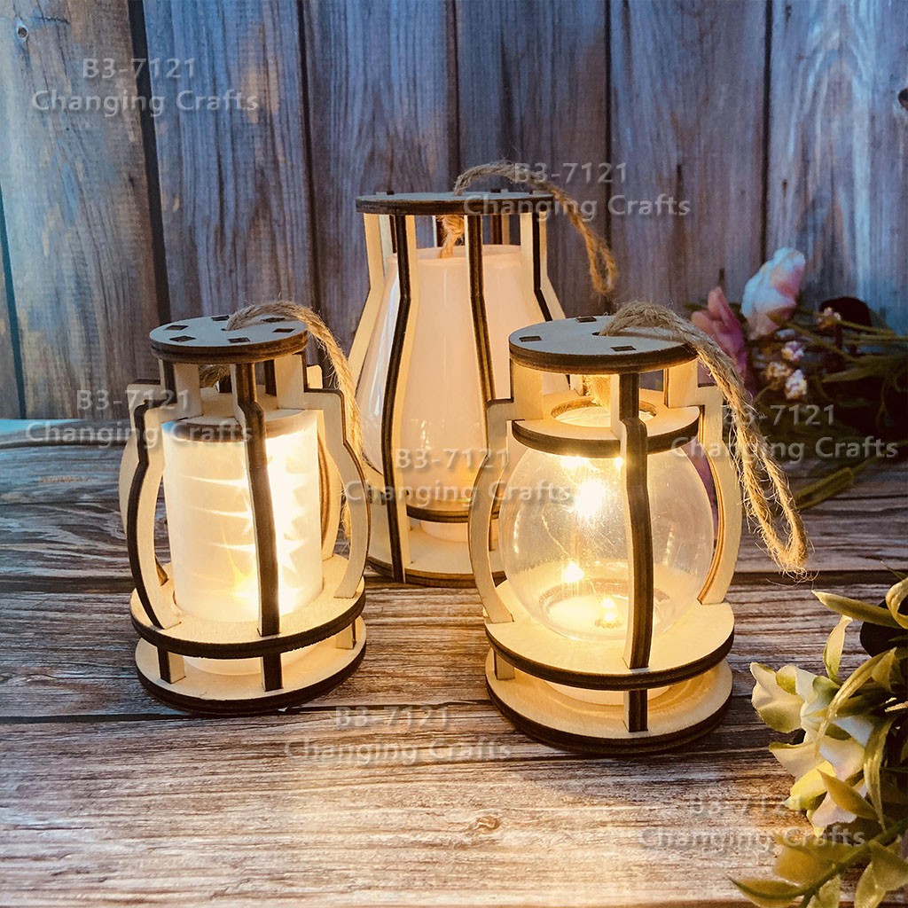 European-style small wind lamps, wooden and glass soft decoration props, horse lanterns, candlesticks, home ornaments, wedding antique-style street lamps detail image 1