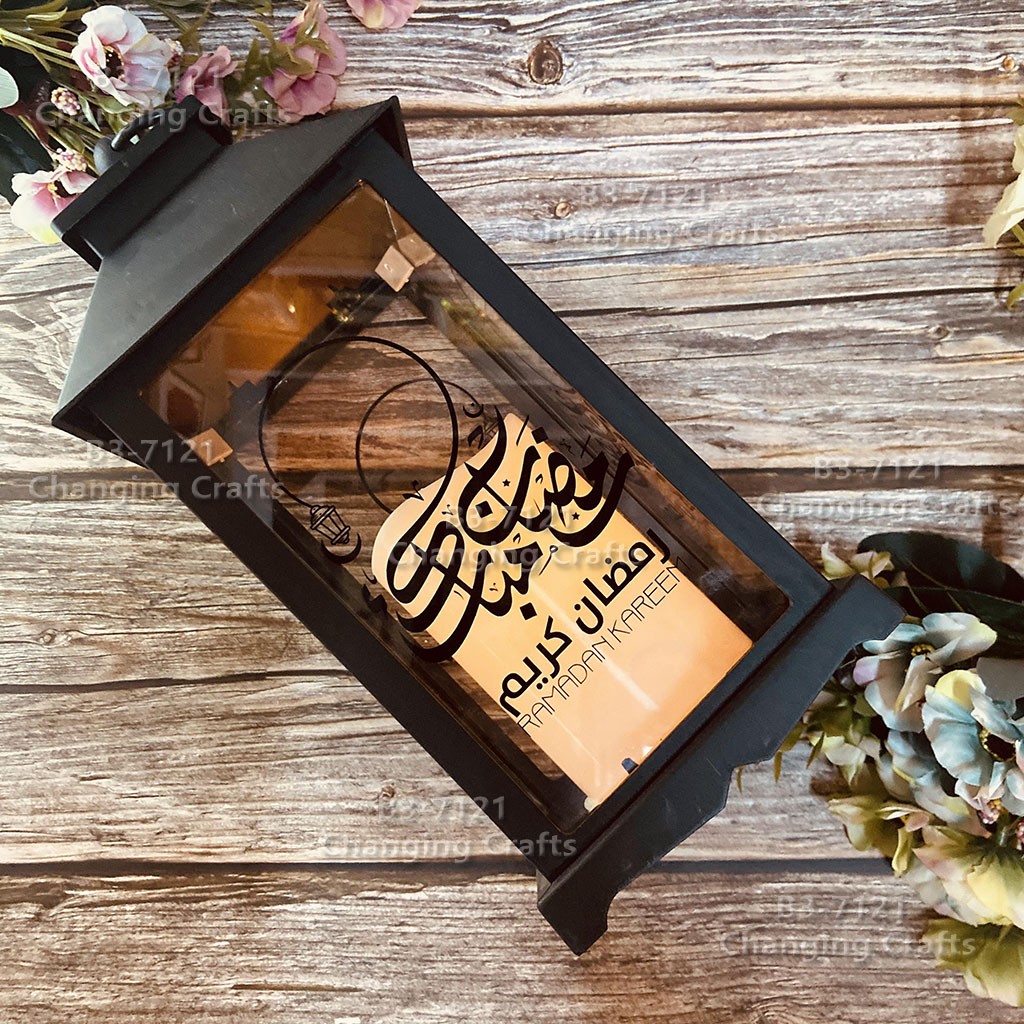 ramadan LED outdoor lawn garden Christmas usb Halloween Ramadan plastic candle wind lamp detail image 7