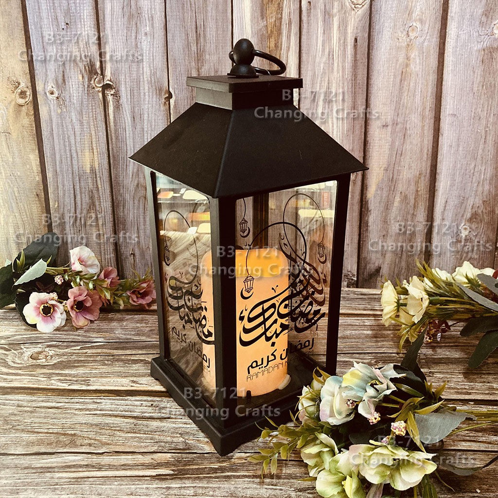 ramadan LED outdoor lawn garden Christmas usb Halloween Ramadan plastic candle wind lamp detail image 5
