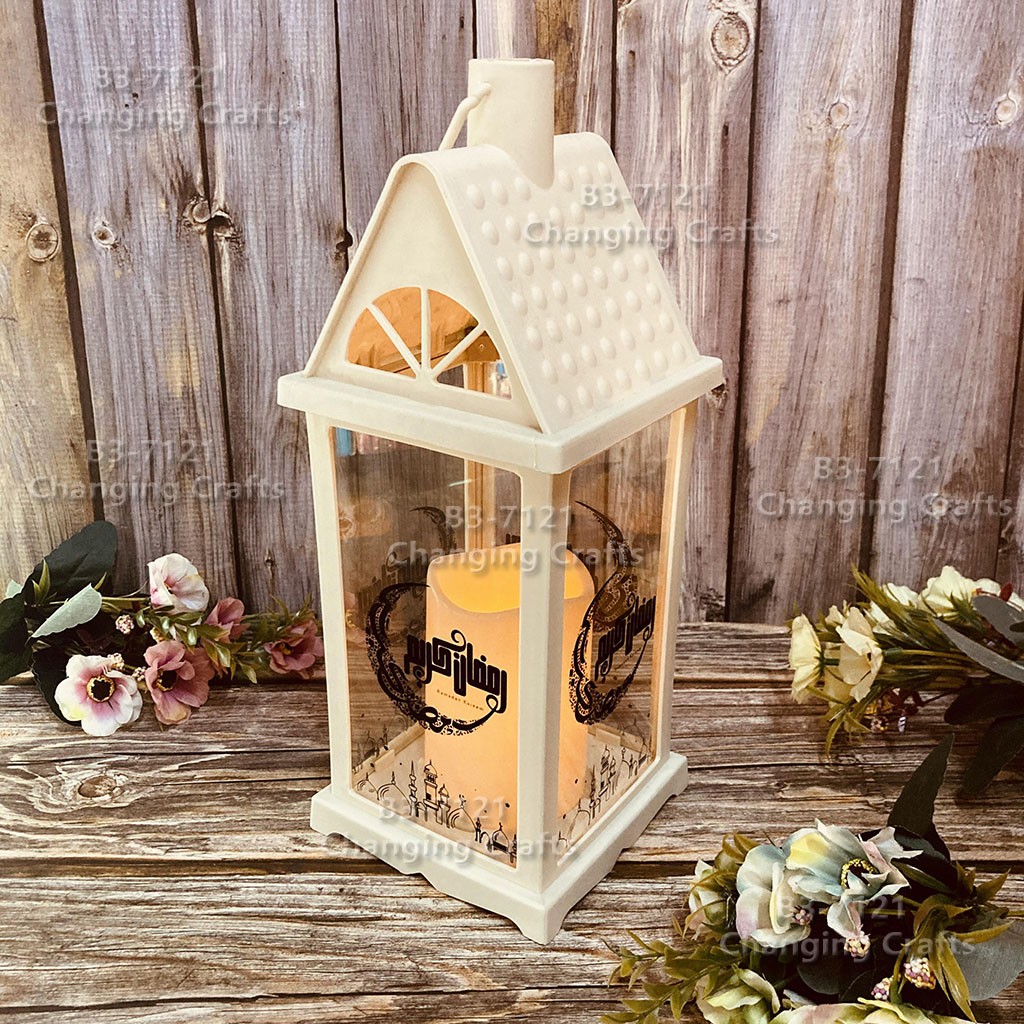 ramadan LED outdoor lawn garden Christmas usb Halloween Ramadan plastic candle wind lamp detail image 13