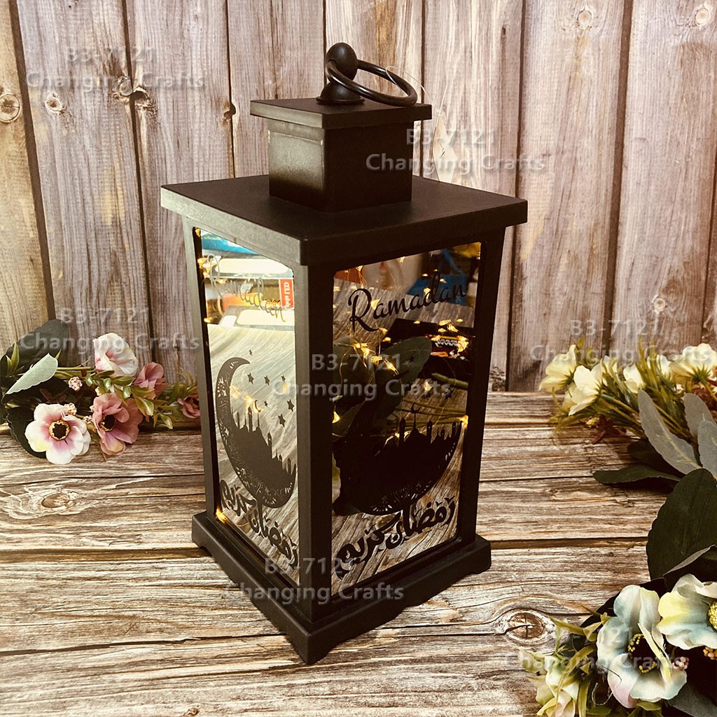 ramadan LED outdoor lawn garden Christmas usb Halloween Ramadan plastic candle wind lamp detail image 1