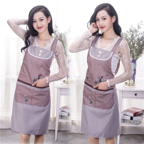 415日韩背带H型围裙厨房防水防油家务厨房围裙广告logo定制围裙详情图7