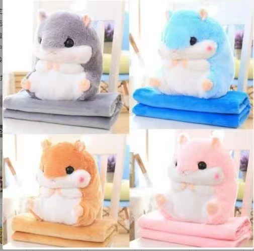 空调毯批发卡通抱枕被子两用三合一抱枕毯子可插手办公室午睡详情图2