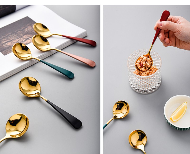 揭阳厂家直销韩式咖啡搅拌冰淇淋雪糕甜品网红勺小圆勺不锈钢勺子详情图12