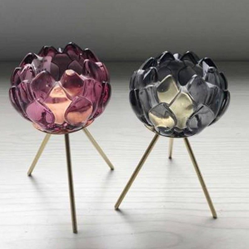 High sales of high-grade modern lucid flower crystal glass candle holder