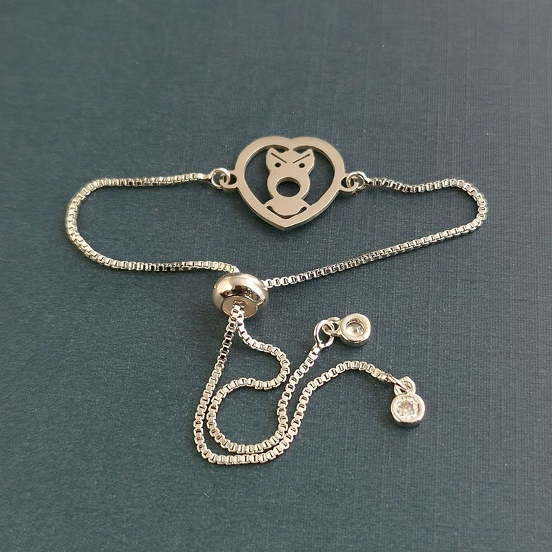 2021 New style simple and retro jewelry bracelet, stainless steel heart-shaped owl pendant, adjustable bracelet for women wholesale Specification image