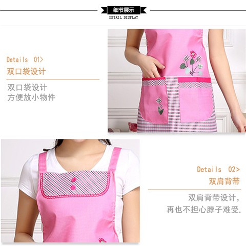 415日韩背带H型围裙厨房防水防油家务厨房围裙广告logo定制围裙详情图3