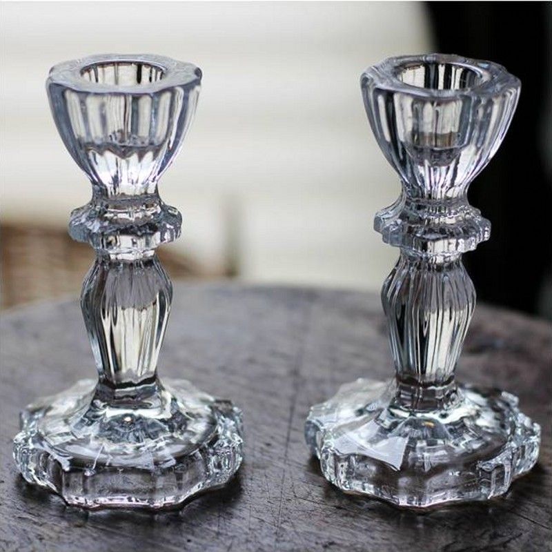 European style Roman column glass crystal glass candle holder
