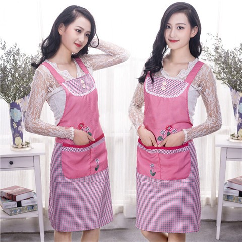 415日韩背带H型围裙厨房防水防油家务厨房围裙广告logo定制围裙详情图9