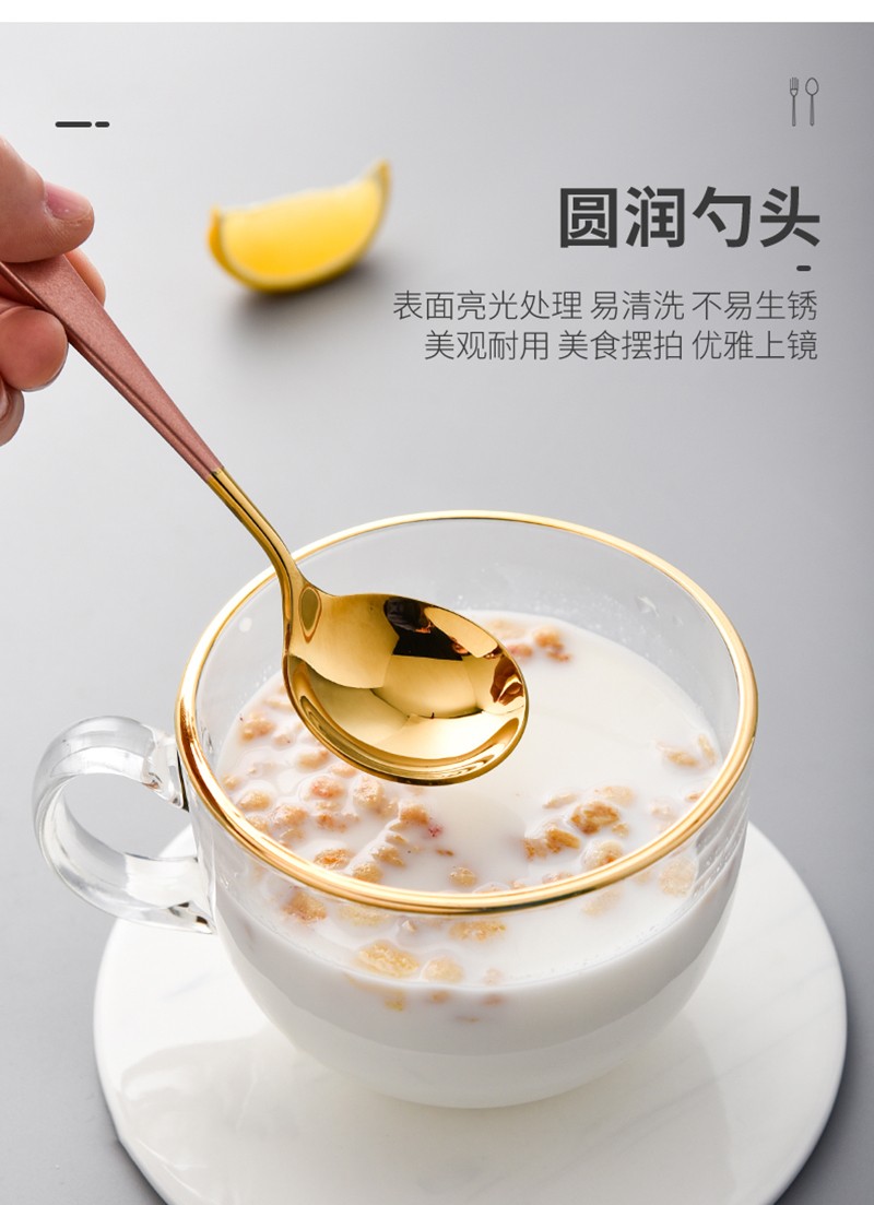 揭阳厂家直销韩式咖啡搅拌冰淇淋雪糕甜品网红勺小圆勺不锈钢勺子详情图8