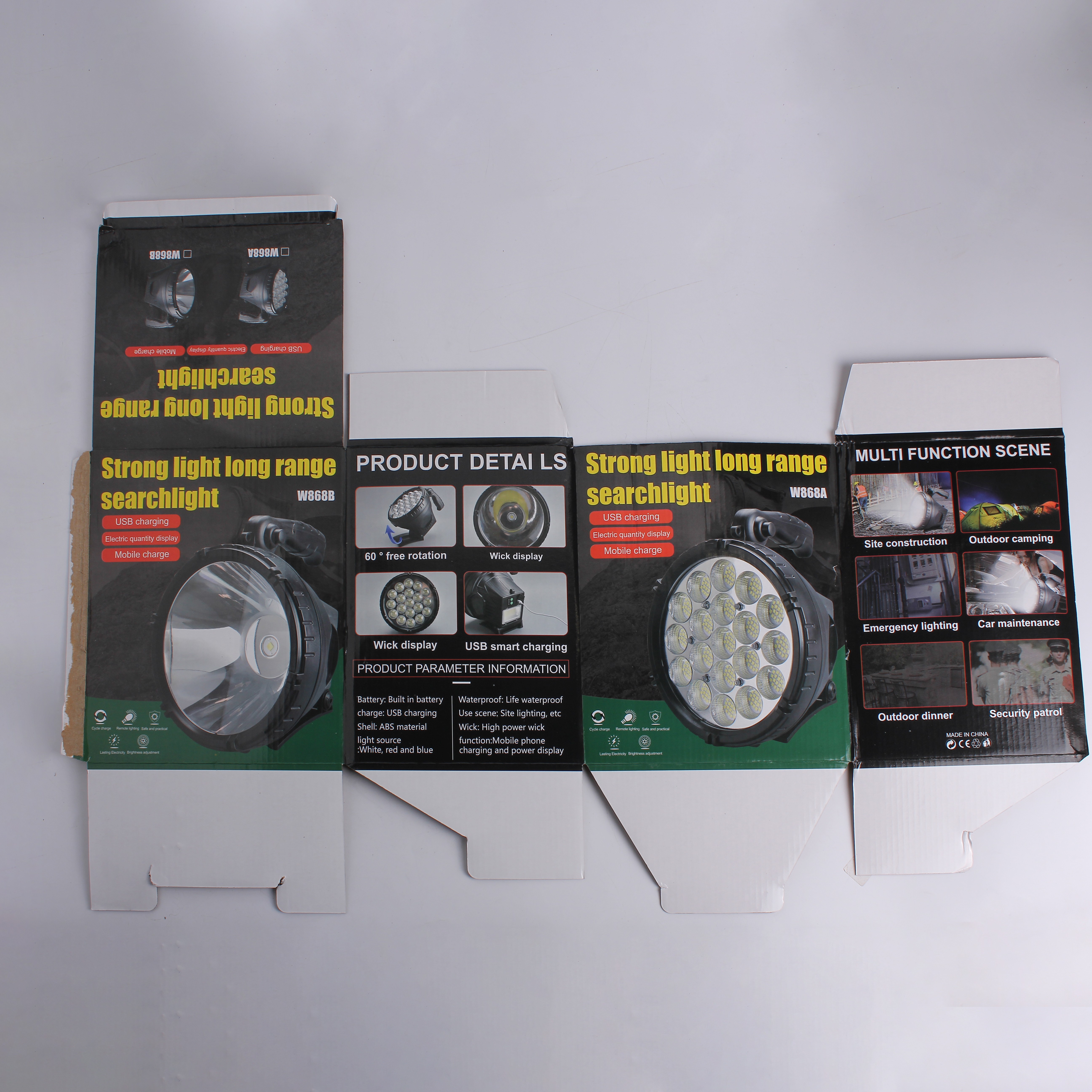 Charging portable lamp, outdoor lighting, flashlight, spotlight, high-intensity searchlight, led high-intensity long-range light detail image 5