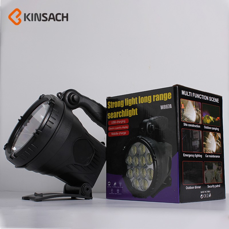 Spotlight, strong light searchlight, led strong light long-range charging portable lamp, outdoor lighting flashlight detail image 4
