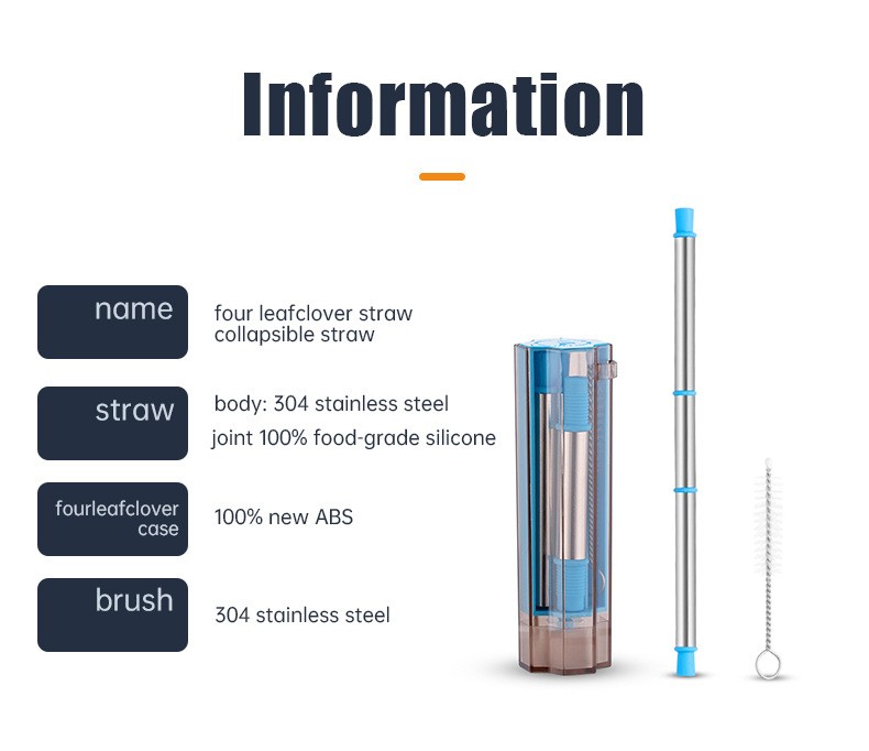 Christmas foldable stainless steel straw set, custom logo, foreign trade detachable telescopic straw, stainless steel FDA portable, easy to clean, reusable, detachable and combinable, fun detail image 10