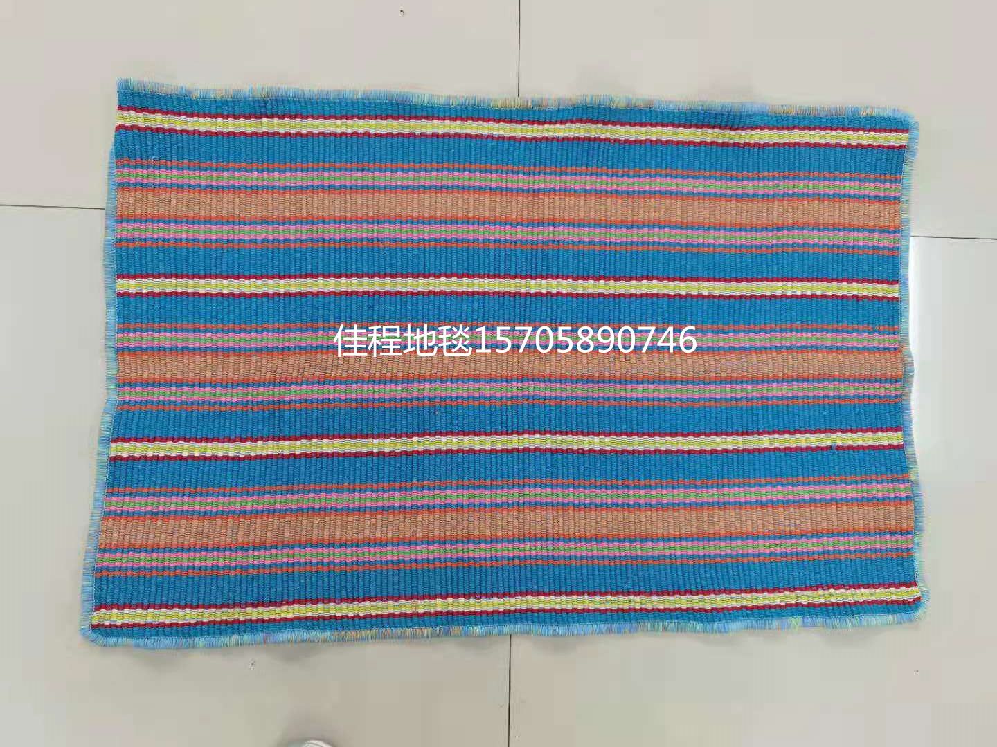 Recycled yarn rainbow mat, cotton cloth woven mat, door mat, foot mat, anti-slip mat, colored cotton mat, cloth mat Item Picture