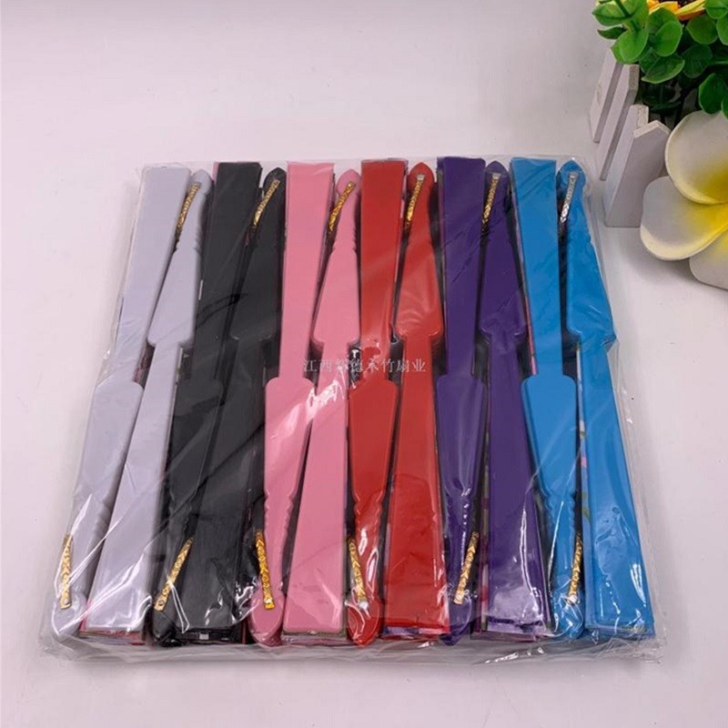 Dezhen flat silk fabric plastic folding fan cheongsam fashion show Chinese style lace fan, lace advertising promotion gift detail image 8