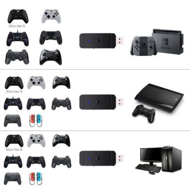 The JYS-NS130 (wired + Bluetooth) controller converter is suitable for switch, PC and PS3 consoles details Picture
