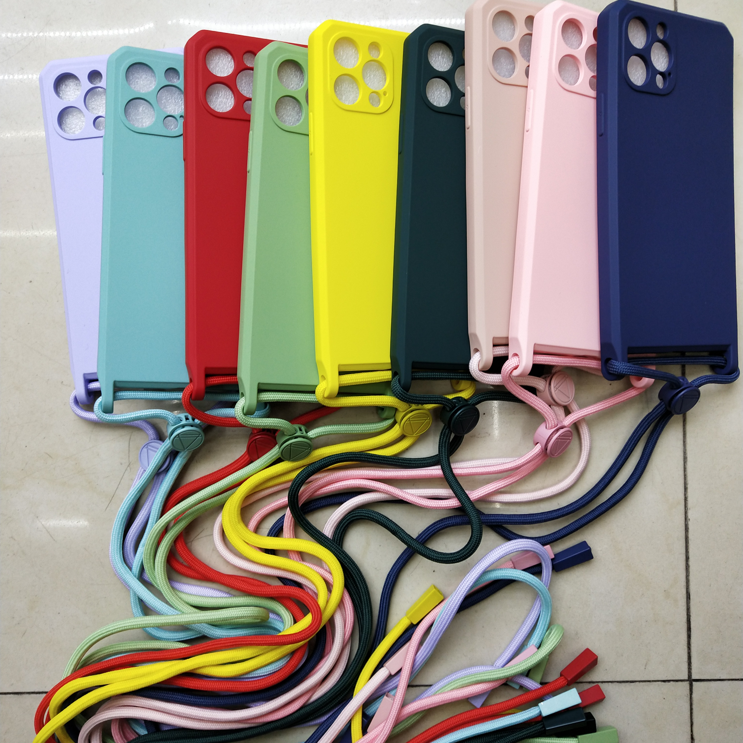 Elastic silicone flannelette cord phone case protective case