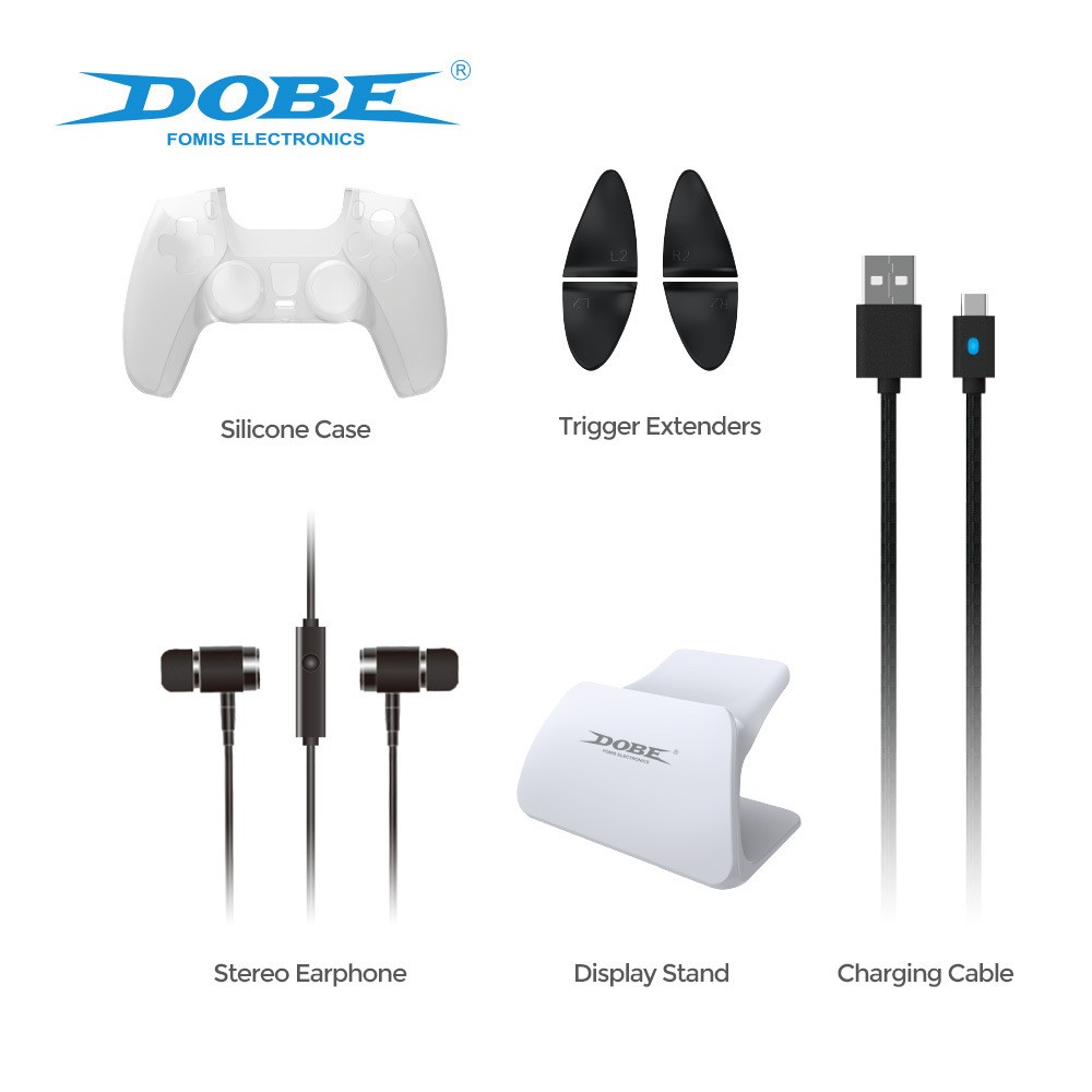 مقابض PS5 + 8 + مجموعة مقابض + مفتاح الزناد + سدادات شحن + سدادات الرأس detail image 1