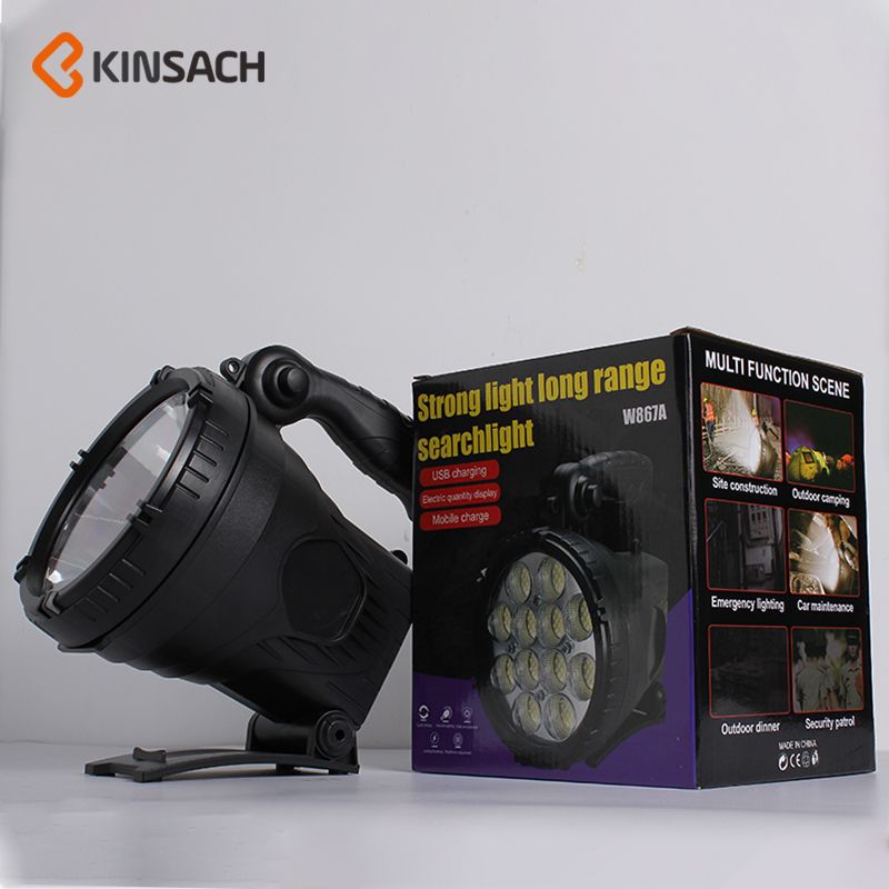 Spotlight, strong light searchlight, led strong light long-range charging portable lamp, outdoor lighting flashlight Application Scenario