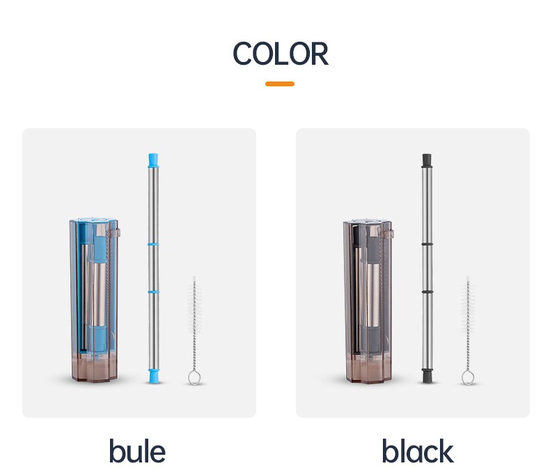 Christmas foldable stainless steel straw set, custom logo, foreign trade detachable telescopic straw, stainless steel FDA portable, easy to clean, reusable, detachable and combinable, fun detail image 11