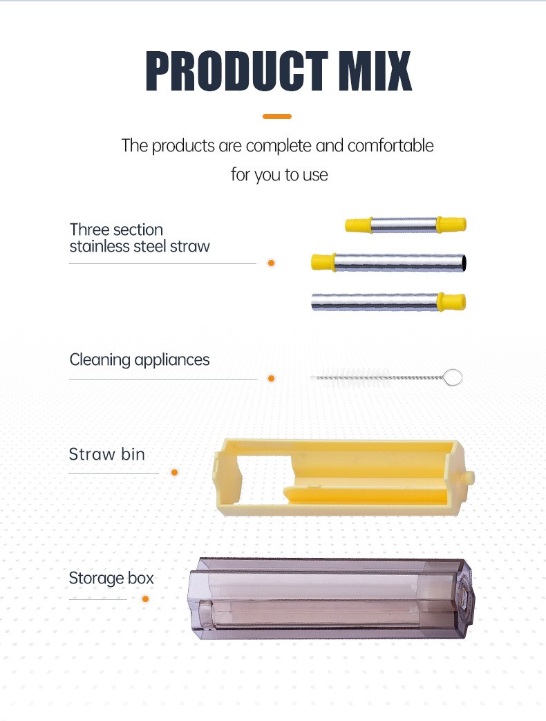 Christmas foldable stainless steel straw set, custom logo, foreign trade detachable telescopic straw, stainless steel FDA portable, easy to clean, reusable, detachable and combinable, fun detail image 8