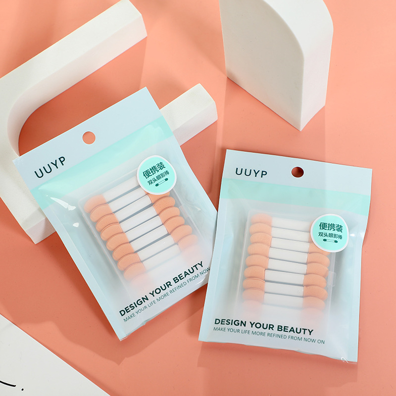 740 Bag Double head Eyeshadow Brush Direct Latex sponge Eyeshadow Stick Eye Makeup Brush Disposable eyeshadow Brush 26400