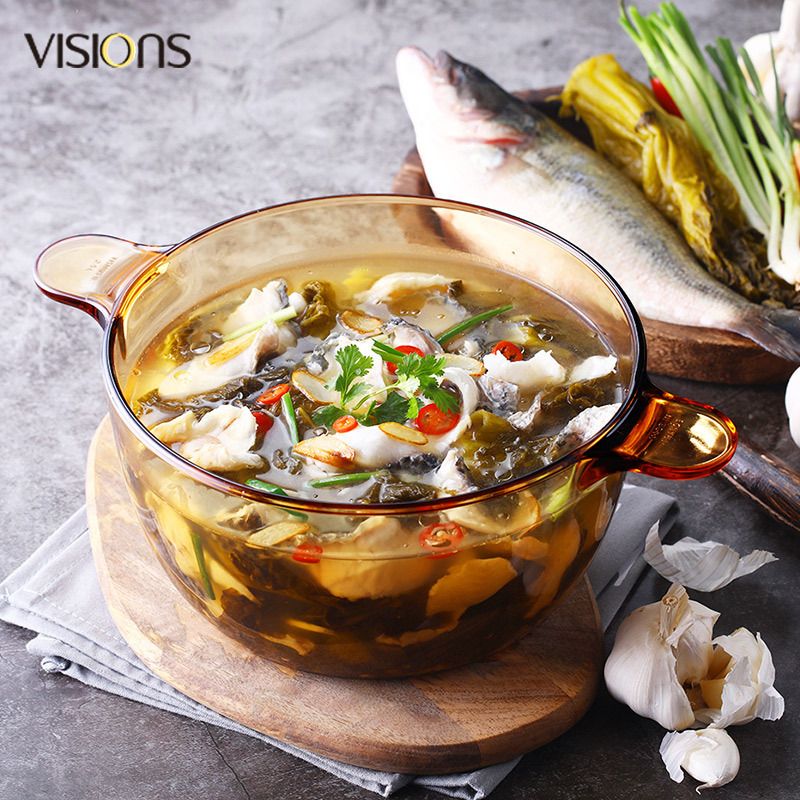 Corning GLASS POT Soup Pot Multi-functional pot 1.5L VS15 1.5L GLASS CERAMIC POT VISIONS BRAND Item Picture