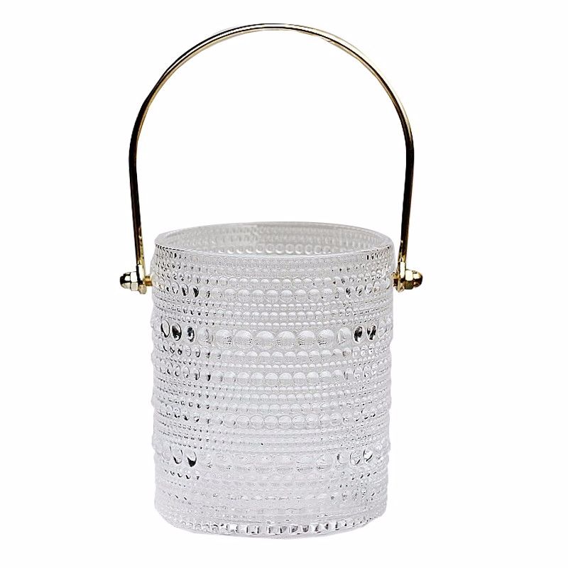 Nordic metal handle terrarium candle holder storage box