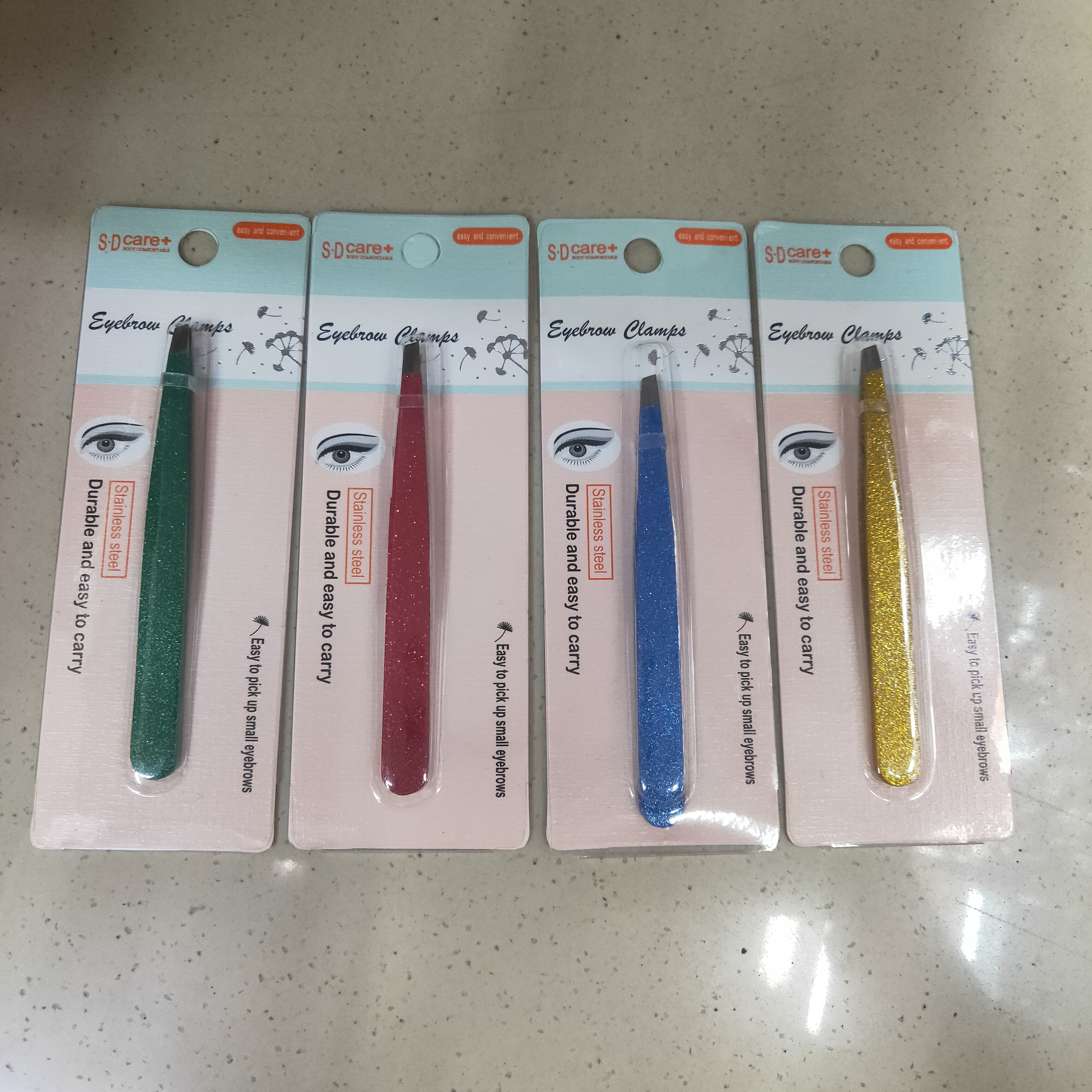26414仙得丽化妆工具SD1909-20#1.2厚96闪粉喷漆眉夹直身眉夹美容工具