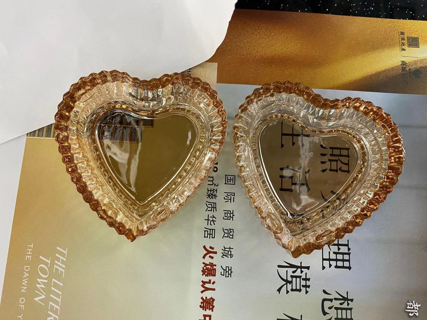 Heart-shaped storage rack glass home decoration pic 7