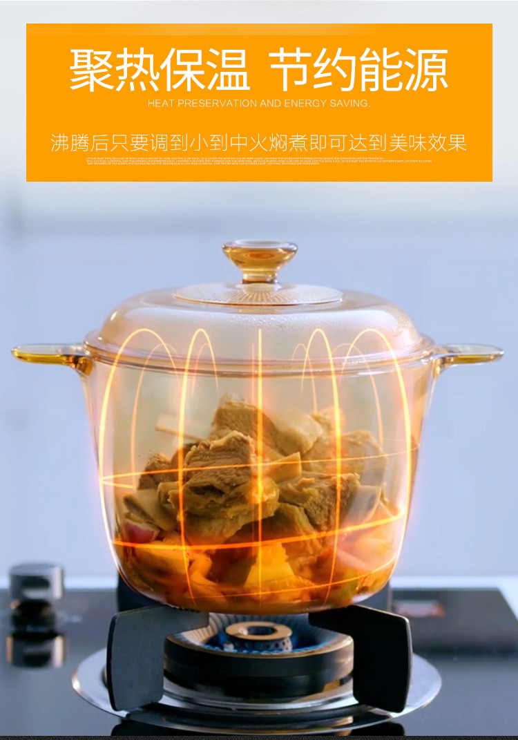 康宁晶彩透明锅1.25升 VS12 1.25L GLASS CERAMIC POT VISIONS BRAND详情图5