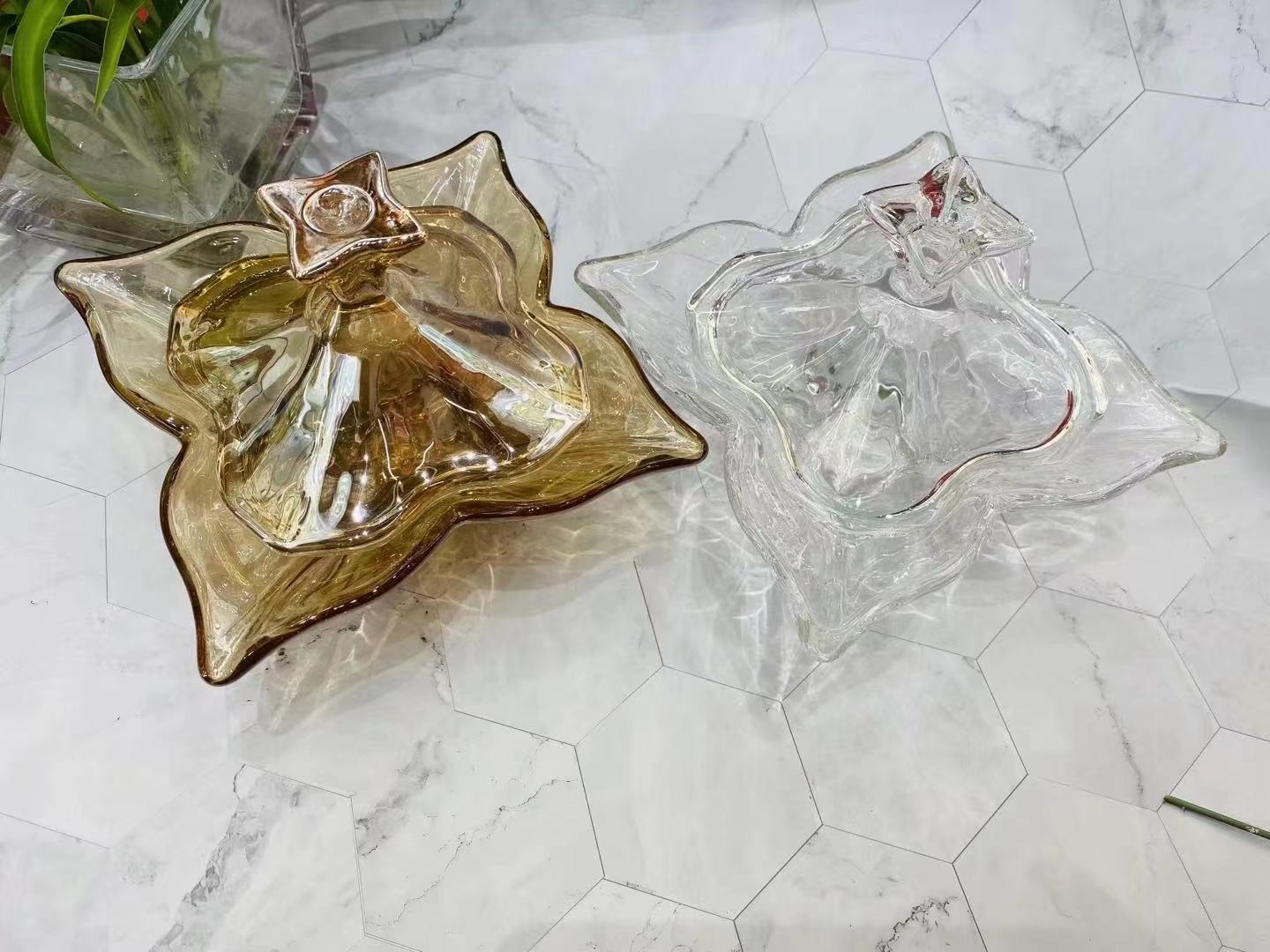 Four-leaf clover glass sugar jar multi-functional jewelry box pic 5