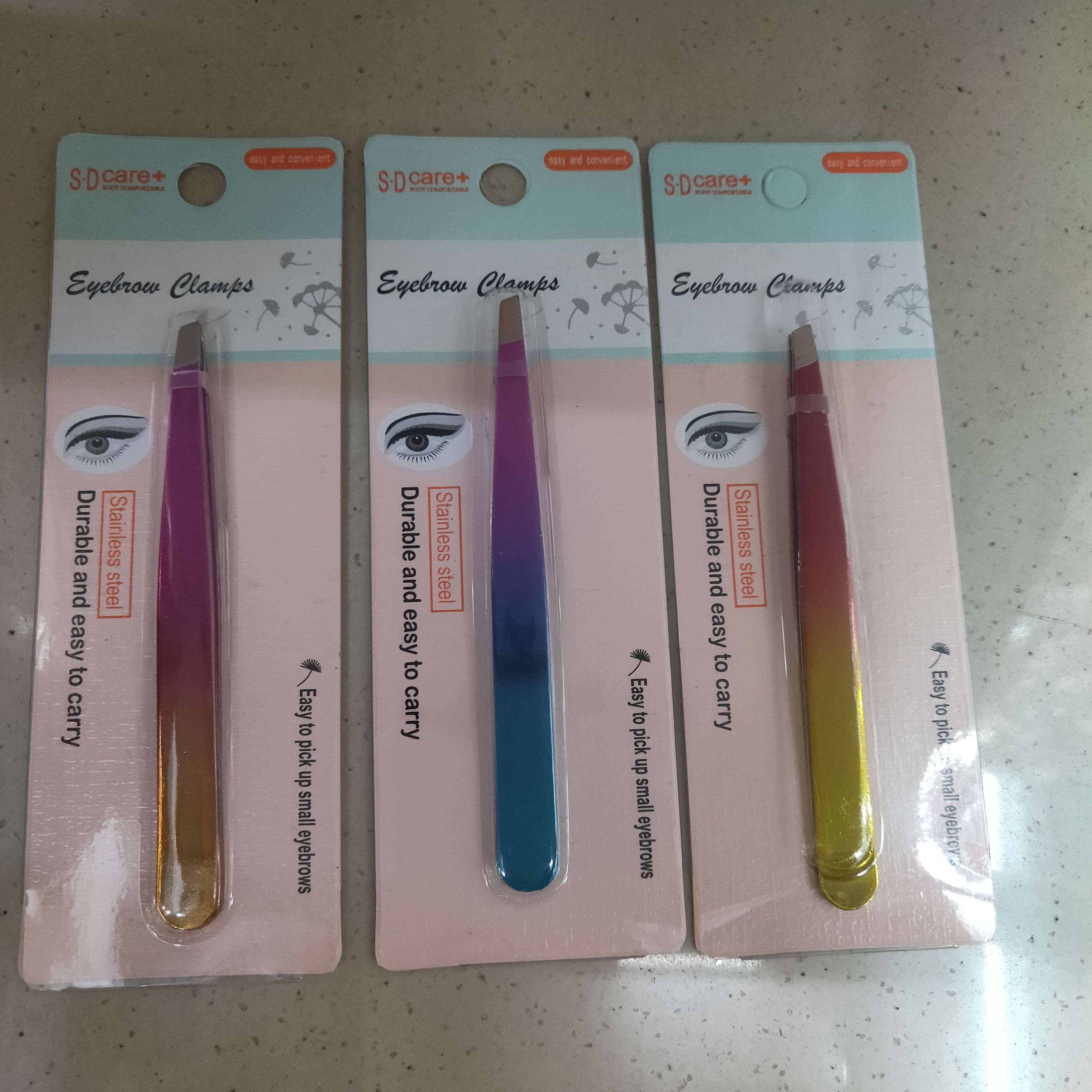 26414仙得丽化妆工具SD1909-43#96双色纳米眉夹美容工具96直身眉夹