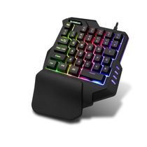 One-handed keyboard seven-color RGB macro recording game mechanical keyboard eat chicken throne mobile game computer keyboard cross-border