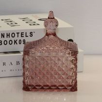 Nordic glass with lid decoration candy jar Storage jar Jewelry jar Home decoration jar